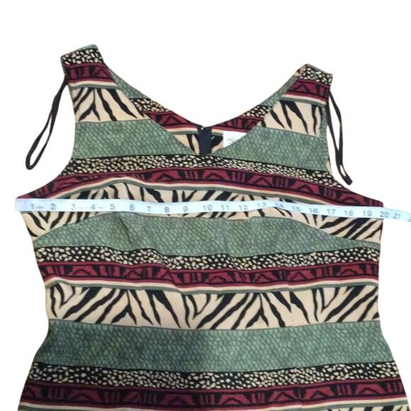 Kathie Lee Collection Multi-Print S/L V-Neck Dress Size 12 - Picture 14 of 16